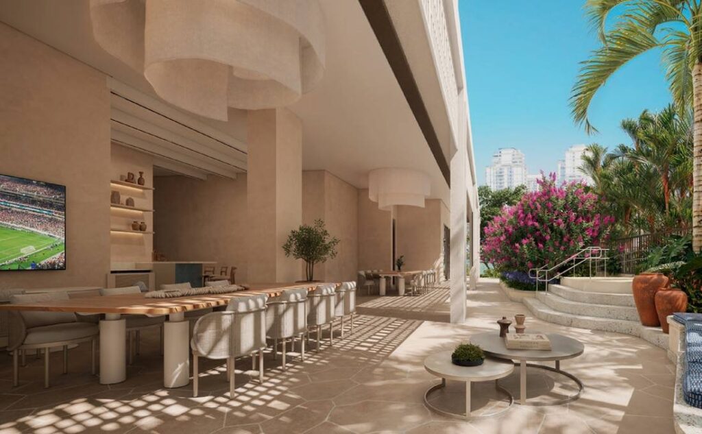 Kronos Bar, espaço de convivência ao ar livre do Kronos by Tegra na Barra da Tijuca