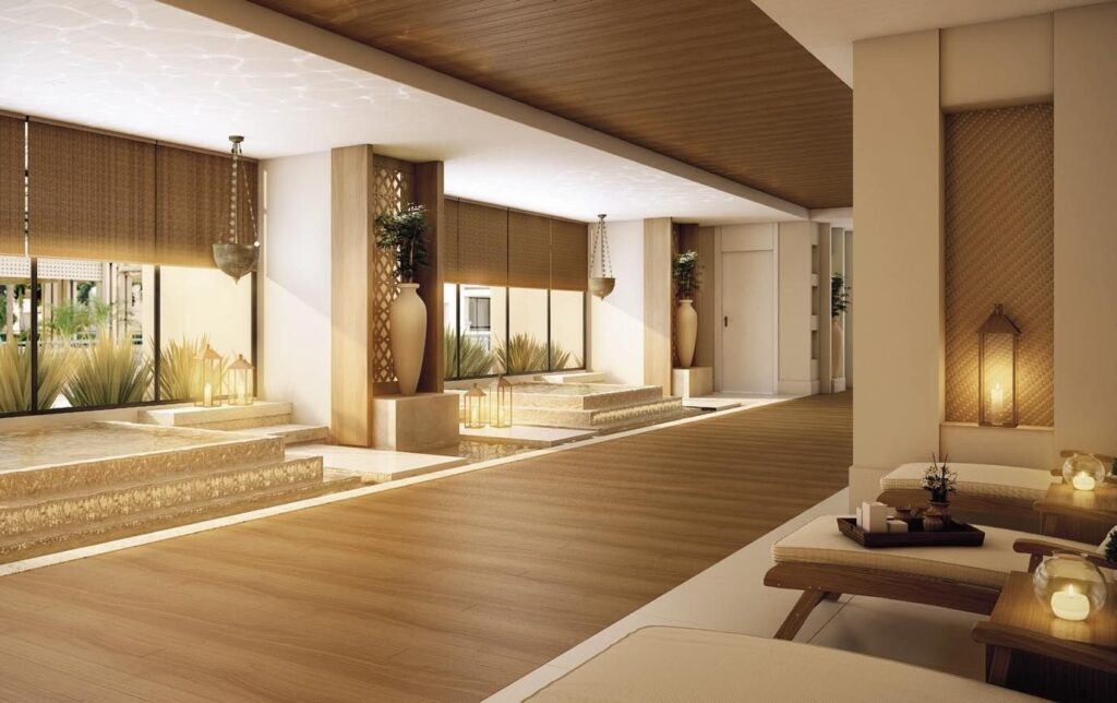SPA com hidromassagem e sala de repouso do Majestic