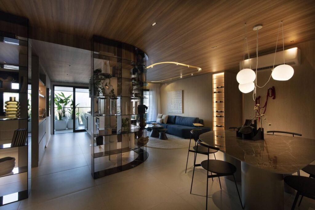 Living do decorado de 132 m² do Ox Park Design, foto real