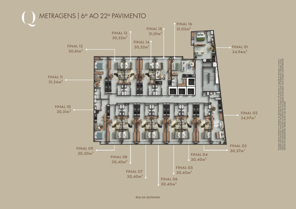 Studios metragens 6 a 22 pavimento